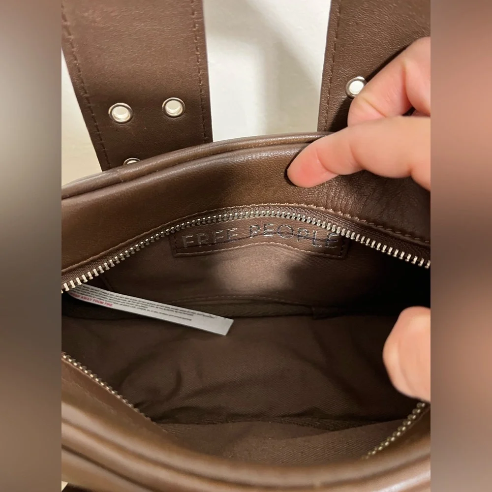 Free People | Say Yes | Leather Brown Mini Bag | New Without Tags | Size Small